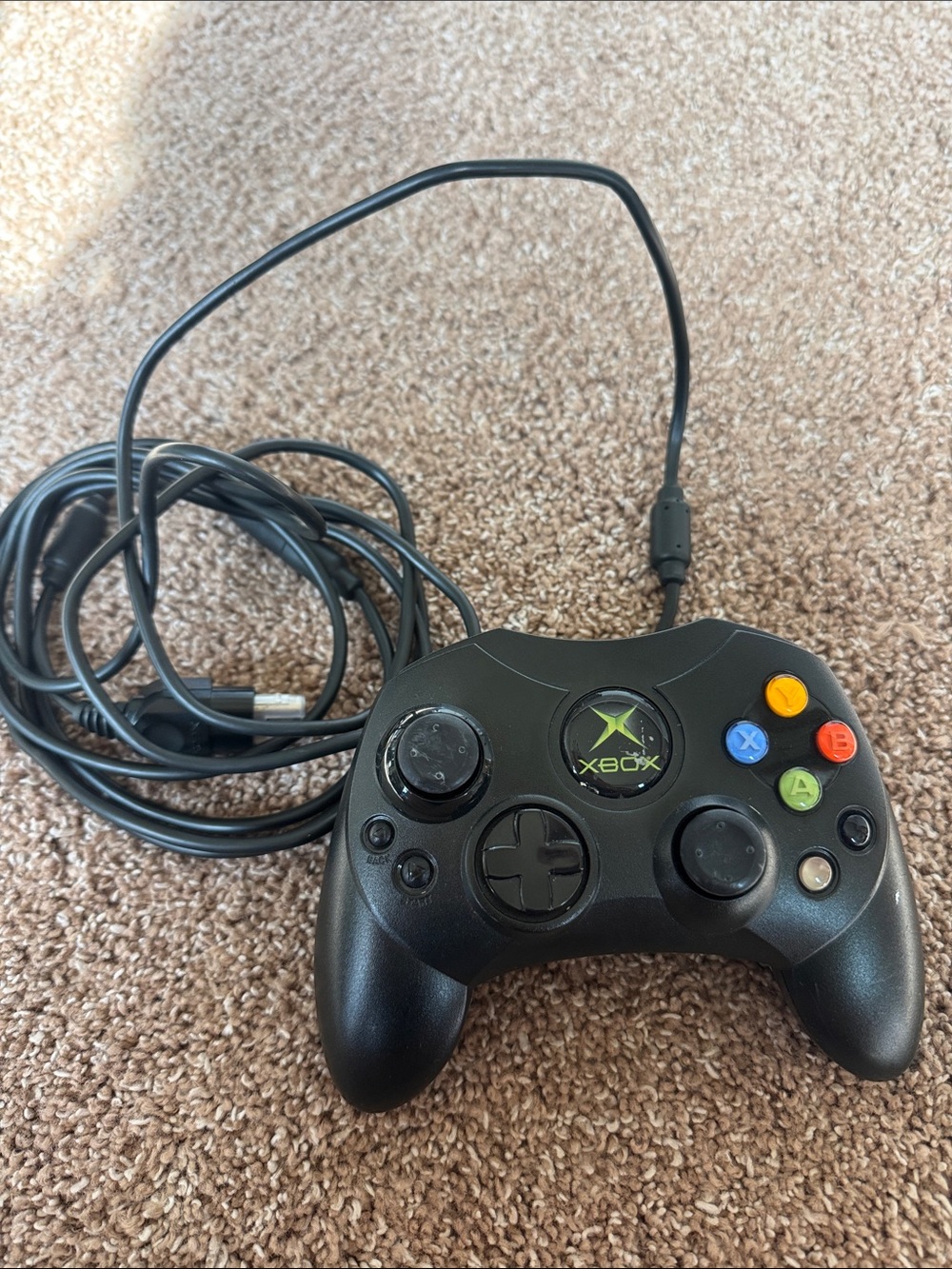Original Xbox Wired Black Controller with Color Action Buttons